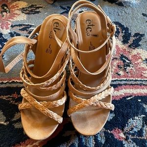 Tan Strap sandal wedge